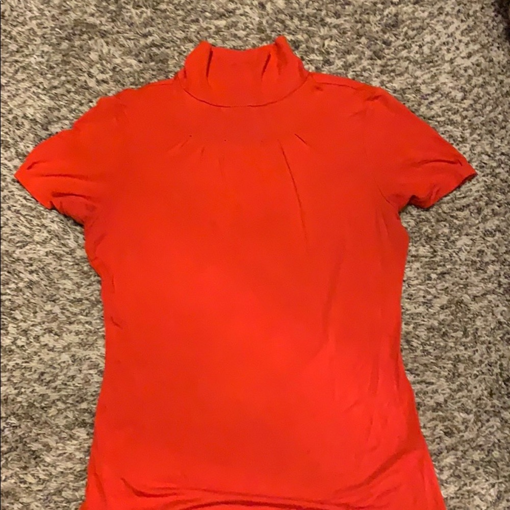 Turtle neck orange shirt